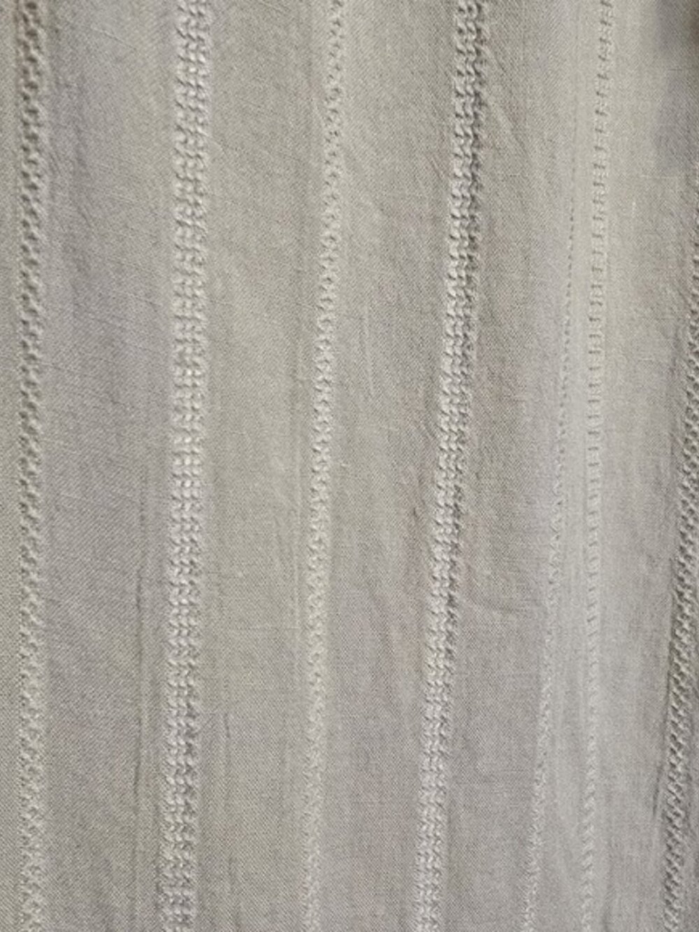 Grade & Gather Women's Mini Dress Size Medium Beige Striped Ruffles Lagenlook - Picture 6 of 14
